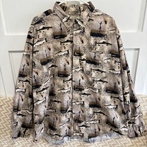 MunsingWear Men’s Button Down Long Sleeve Shirt Fish Fly Fishing